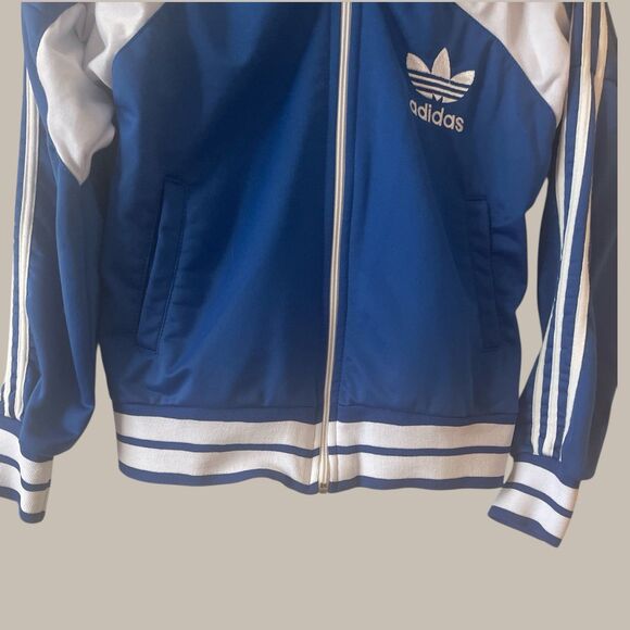 Vintage Adidas Trefoil 3 Stripe Track Jacket Asian Size M Zip Up Blue Y2K Japan - Picture 4 of 7